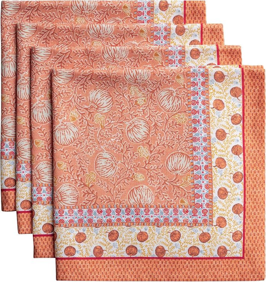 Maison d' Hermine Cloth Napkins Set of 4 Reusable 100% Cotton (20" x 20") | Everyday Square Napkins Cloth Washable Dinner Wedding Restaurant Hotel Kitchen Thanksgiving Christmas - Harvest Festival by MaisondHermine