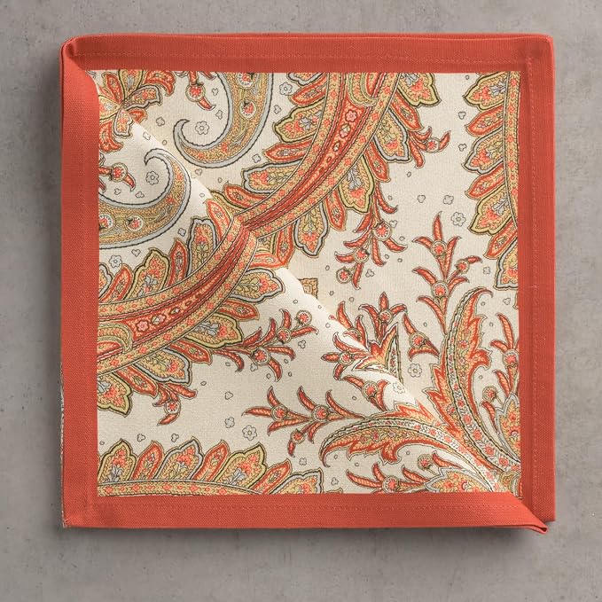 Maison d' Hermine Cloth Napkins Set of 4 100% Cotton Everyday Reusable Square Napkins Cloth Washable, Dinner, Party, Wedding, Restaurant (Kashmir Paisley, 20" x 20") | Everyday Square Napkins Cloth Washable Dinner Wedding Restaurant Hotel Kitchen Thank... - Image 9