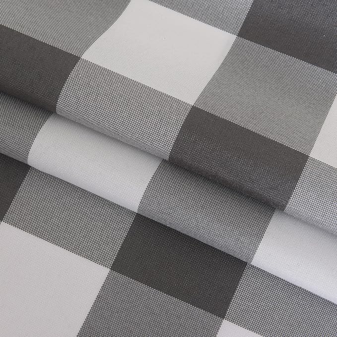 Cupuamon 2 Pack Waterproof Polyester Fabic Rectangle Checkered Tablecloth，60x120 Outdoor Table Cloth，Oil Stain Prevention Table Cloth for Pinics and Parties（Gary and White） - Image 6