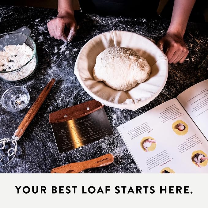 Complete Sourdough Starter Kit 2-Banneton Set 10”, Beeswax Bag & Cookbook | 10" Round & Oval Grade-A Rattan, Silicone Mat, Sapele Tools Won't Warp, Beginner-Friendly Baking Supplies, Gift for Bakers - Image 2