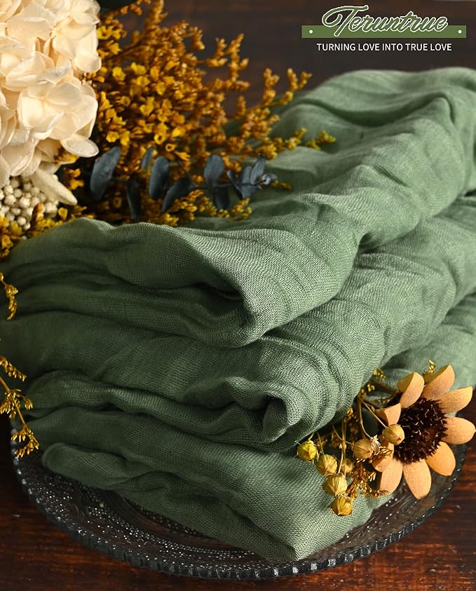 84 Pack Sage Green Cheese Cloth Napkins Gauze Napkin Cloth Bulk Set of 84 Washable Boho Dinner Table Napkins for Wedding Party Baby Shower Birthday Party Decorations，20 x 20 Inch - Image 5