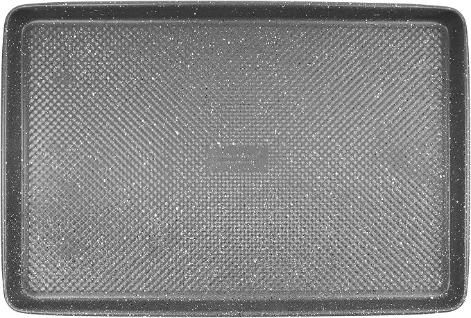 David Burke 17x11 Cookie Sheet – Carbon Steel, PFTE & PFOA Free, Oven Safe, Non-Toxic, Perfect for Baking and Roasting – Gray Speckle - Image 3