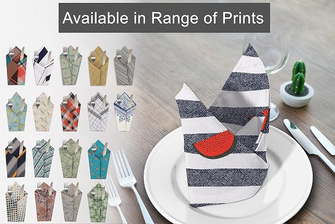 RUVANTI Cloth Napkins Set of 12 Cotton 100%, 18x18 Inches Napkins Cloth Washable, Soft, Absorbent. Cotton Napkins for Parties, Christmas, Thanksgiving, Weddings, Dinner Napkins Cloth - Watermelon - Image 7