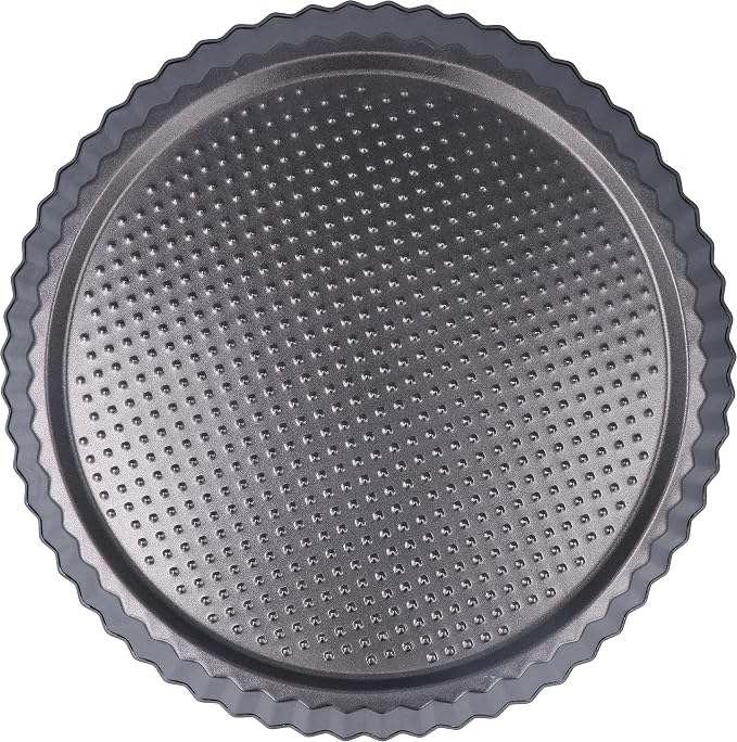 Graziano, Furbo Tart Mold, Made of Carbon Steel and Equipped with 7 Layers of Non-Stick Coating, Ideal for Making Sweet and Savory Pies, Black Color, ø 30 cm by Graziano
