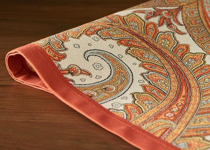 Maison d' Hermine Kashmir Paisley Bundle Set 100% Cotton Tablecloth (69 Inch Diameter) and Set of 4 Napkins (20 Inch by 20 Inch) - Image 7