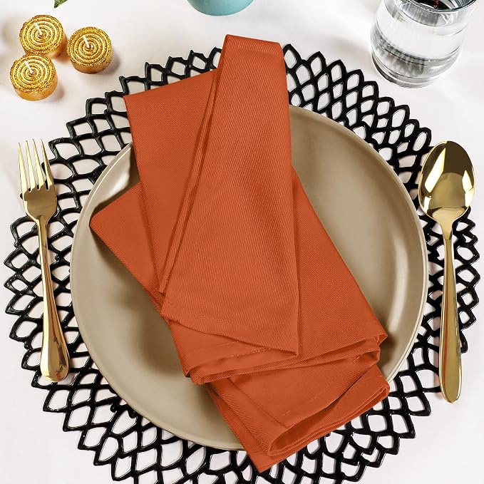 Utopia Kitchen Orange Cloth Napkins [12 Pack, 20x20 Inch] Absorbent Cotton Blend Washable and Reusable for Halloween, Thanksgiving, Dinner, Restaurant, Lunch, Wedding and Hotel - Image 8