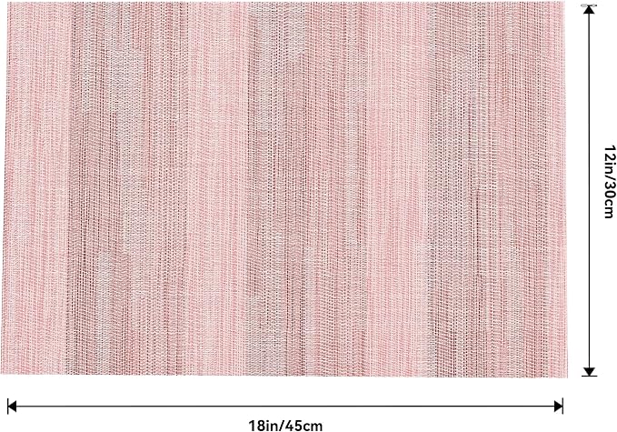 Leetaltree Misty Rose Placemats Set of 8 - Heat Resistant Non-Slip Place mats for Dining Table, Washable Durable PVC Vinyl Woven Table Mats（Misty Rose, 8） - Image 8