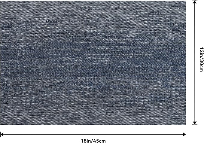 Leetaltree Denim Blue Placemats Set of 8 - Heat Resistant Non-Slip Place mats for Dining Table, Washable Durable PVC Vinyl Woven Table Mats（Denim Blue, 8） - Image 9