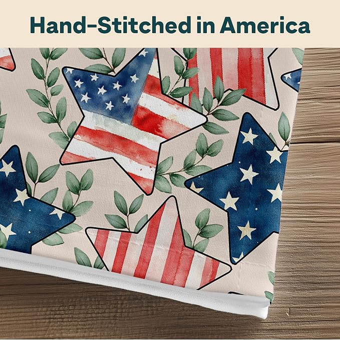American Flag Stars Eucalyptus Cloth Napkins | Fourth of July Table Decorations | Absorbent, Washable, Reusable, Stain & Wrinkle Resistant | Made in America - 6pack - Image 5