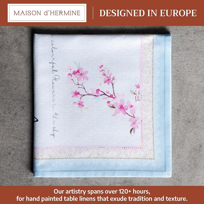 Maison d' Hermine Cloth Napkins Set of 4 Reusable 100% Cotton (20" x 20") | Everyday Square Napkins Cloth Washable Dinner Party Wedding Restaurant Hotel Kitchen Spring Summer - Blossoms in Spring - Image 2