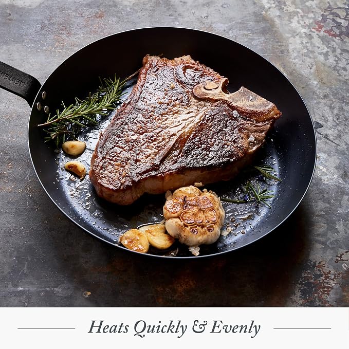 Merten & Storck 8" Pre-Seasoned Carbon Steel Frying Pan Skillet | Natural Nonstick with Use, Induction & All Stovetop Suitable, Grill & Campfire Safe, Even Heating, Indoor/Outdoor Use - Image 6