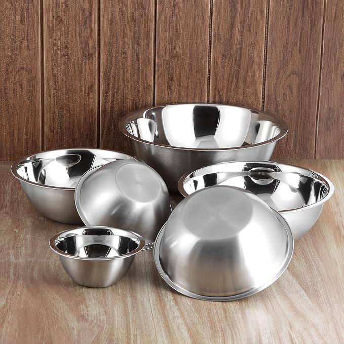 YBM HOME 2.5 Quart Stainless Steel Premium Mixing Bowl – Heavy Duty Deep Prep Bowl for Baking, Cooking, Dough Mixing, Salad Serving & Commercial Kitchen Use - Image 3