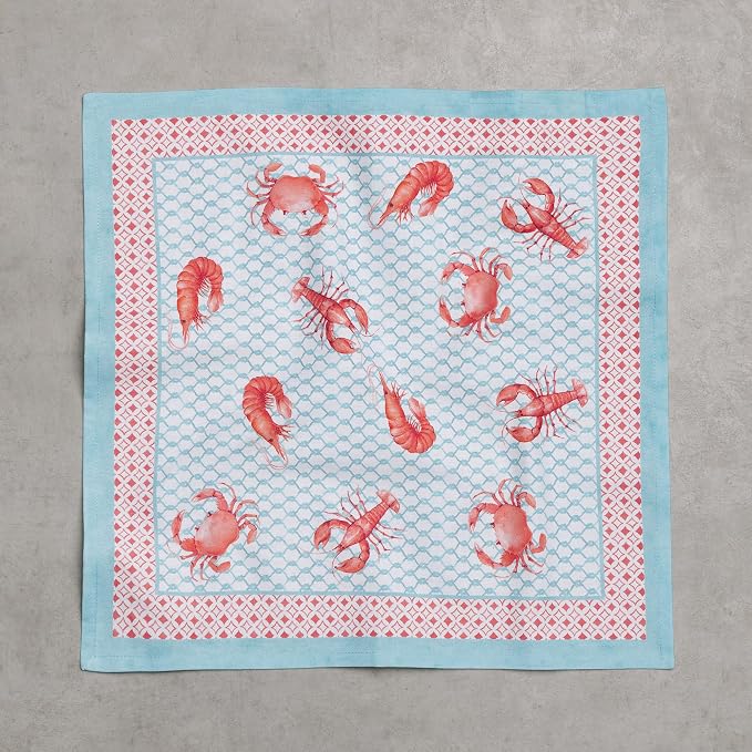 Maison d' Hermine Cloth Napkins Set of 4 Reusable 100% Cotton (18" x 18") | Everyday Square Napkins Cloth Washable Dinner Party Wedding Restaurant Hotel Kitchen Spring Summer - Lobster Love - Image 8
