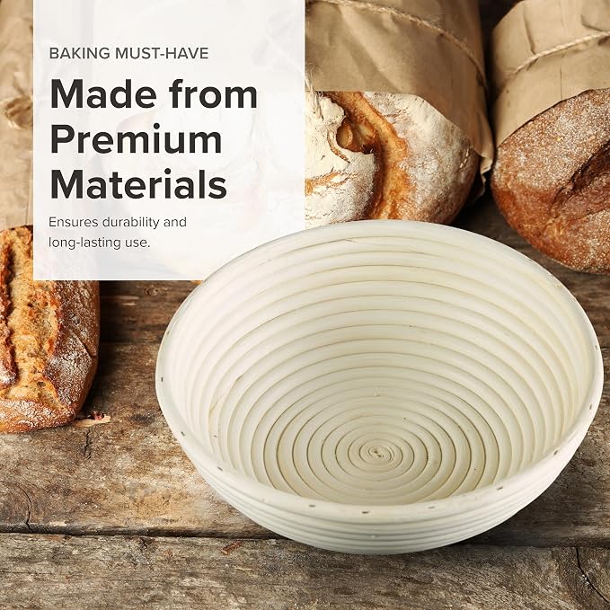 Frieling USA Brotform Round Bread Rising Basket and Liner, 10-Inch - Image 4
