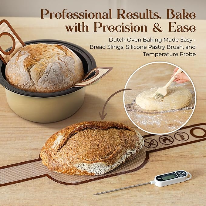 Sourdough Starter Kit with Dutch Oven and Scale - Complete Sourdough Kit with Proofing Baskets, 34oz Jar, Slings, and Other Premium Bread Making Tools - Perfect Baking Gifts for Women, Men, and Bakers - Image 6
