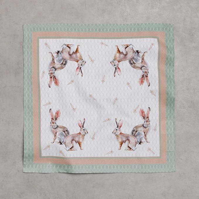 Maison d' Hermine Cloth Napkins Set of 4 Reusable 100% Cotton (18" x 18") | Everyday Square Napkins Cloth Washable Dinner Party Wedding Restaurant Hotel Kitchen Spring Summer - Rabbits At Dawn - Image 8