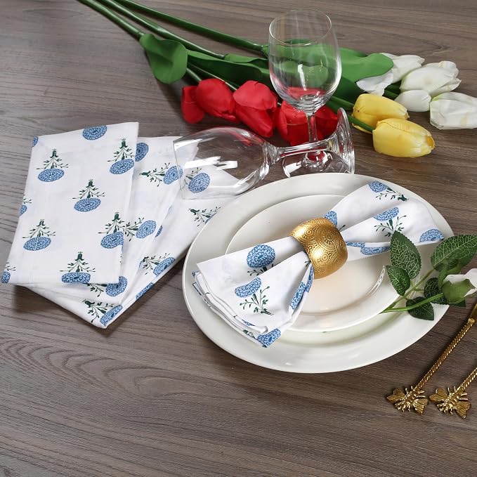 Bedding Craft Printed Dinner Napkins Set of 12 – 18x18 Mushroom Design with 1" Fold – Durable Stylish Fabric Napkins for Dining, Table Décor & Everyday Use - Image 3