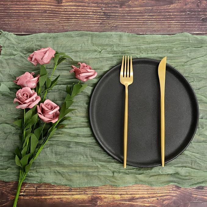 fani 100 Pack Gauze Cheesecloth Napkins, 20 x 20 in, Sage Green | Wrinkled Table Napkins, Soft Cotton, Rustic Decorative, Weddings, Party, Dinner Table, Everyday Use - Image 5