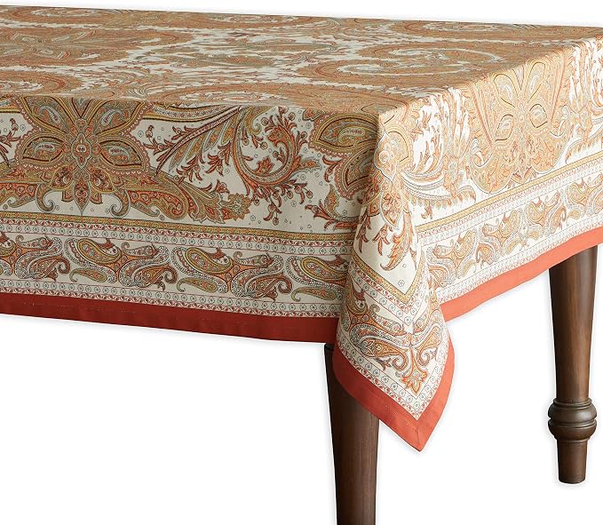 Maison d' Hermine Kashmir Paisley - Bundle Set 100% Cotton Tablecloth (60 Inch by 60 Inch) and Set of 4 Napkins (20 Inch by 20 Inch) - Image 2