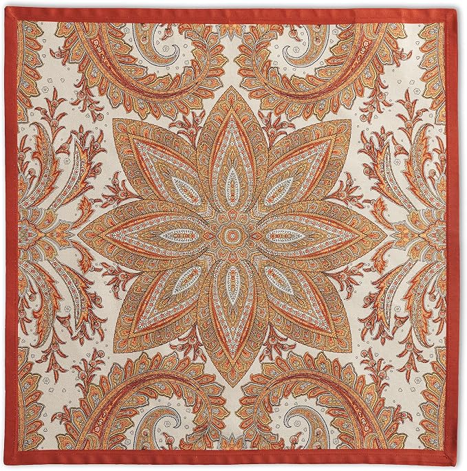 Maison d' Hermine Kashmir Paisley - Bundle Set 100% Cotton Tablecloth (60 Inch by 60 Inch) and Set of 4 Napkins (20 Inch by 20 Inch) - Image 3