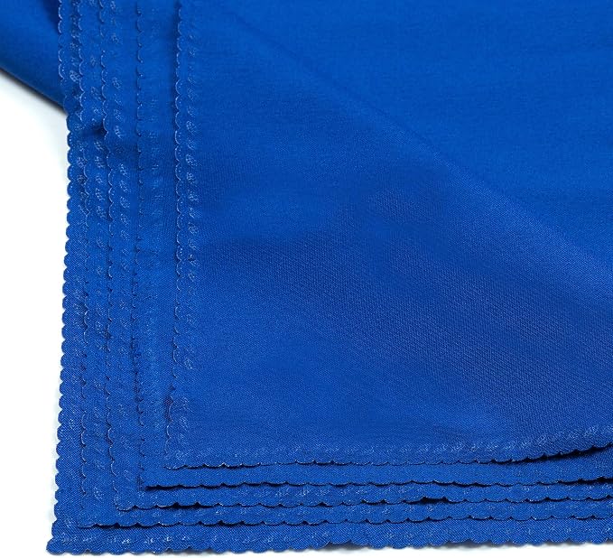 Pack of 12 Polyester Napkins 17 x 17 Inch Square with Scalloped Edge, Plain Washable Reusable Dining Table Cloth Napkin for Wedding Party Banquet Home Restaurant Bistro Decoration - Royal Blue - Image 5