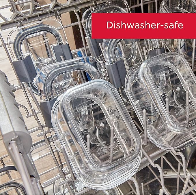 Rubbermaid Brilliance BPA-Free Food Storage Containers with Lids, Airtight Clear Set of 2 (9.6 Cup), Ideal for Lunch, Meal Prep, and Leftovers - Image 7