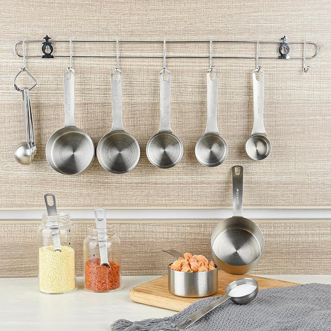 Measuring Cups and Spoons Set, 18/8 Stainless Steel 7 Measuring Cups and 8 Measuring Spoons with Leveler, Kitchen Measure Cups Spoons, Heavy Duty Baking Measurement Cups Spoons Set - Image 9