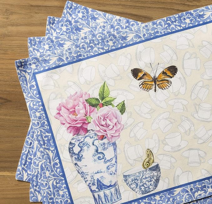 Maison d' Hermine Canton Bundle Set 100% Cotton Set of 4 Napkins (20 Inch by 20 Inch) and Set of 4 Place Mats (13 Inch by 19 Inch) - Image 5