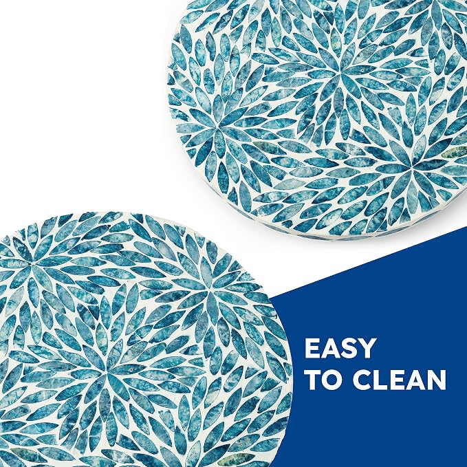 Lazy Susan for Table Mother of Pearl Turntable Organizer, Wood Round Spinning Tray Rotating for Kitchen, Cabinet, Counter Spice Pantry (D 12.5 in) - Image 3