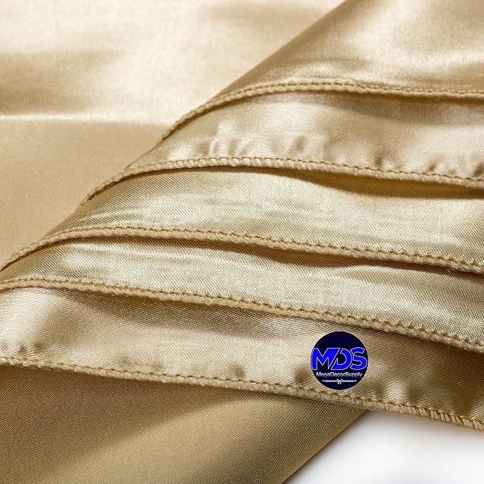 Set of 100 PCS Satin Napkin 12x12 Inch Square, Dinner Table Napkins for Wedding, Bulk Silky Sateen Cloth Napkins for Restaurant Banquet Graduation Birthday Party Decoration - Champagne Gold - Image 4