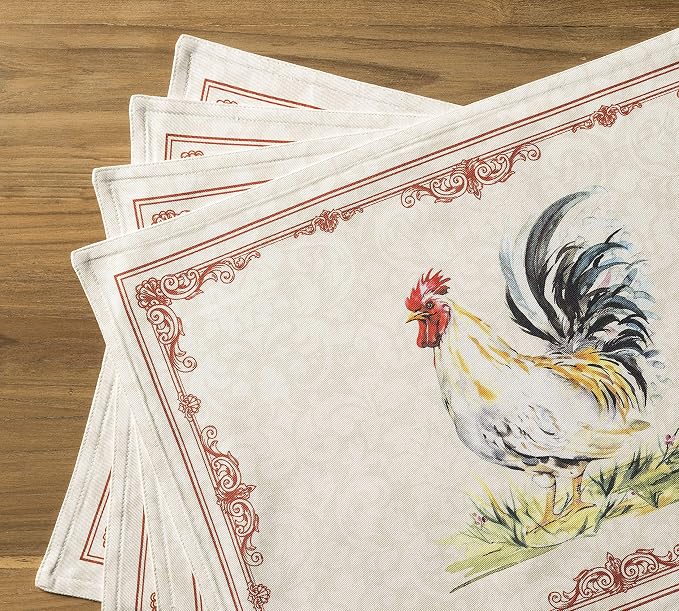 Maison d' Hermine Campagne Bundle Set 100% Cotton Set of 4 Napkins (20 Inch by 20 Inch) and Set of 4 Place Mats (13 Inch by 19 Inch) - Image 8