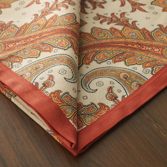 Maison d' Hermine Kashmir Paisley Bundle Set 100% Cotton Tablecloth (69 Inch Diameter) and Set of 4 Napkins (20 Inch by 20 Inch) - Image 5