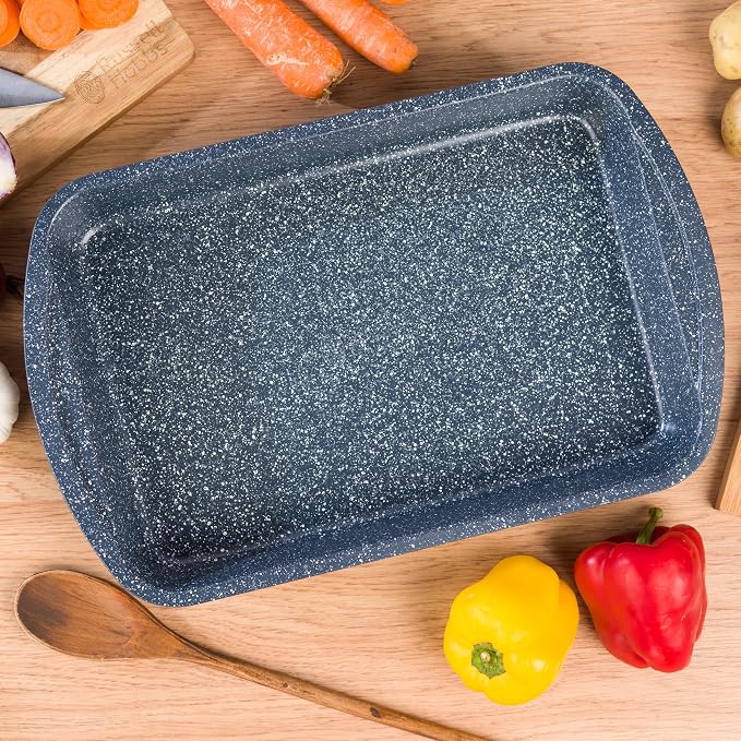 Russell Hobbs COMBO-5437 Nightfall Stone Non-Stick 6-Piece Bakeware Set – Includes Pizza Tray, Baking Tray, Roaster, Loaf Pan and Baking Tins, Durable Carbon Steel Ovenware, Oven Safe Up to 220°C - Image 8