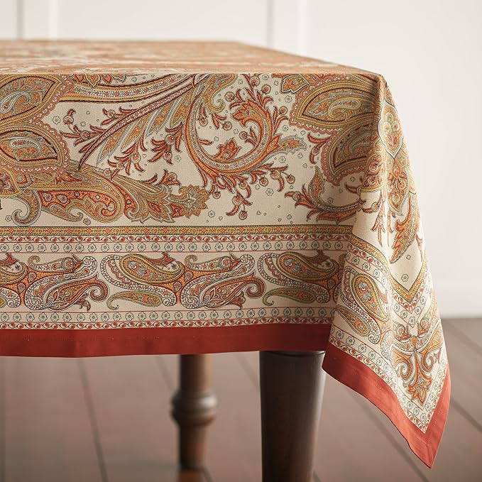 Maison d' Hermine Kashmir Paisley - Bundle Set 100% Cotton Tablecloth (60 Inch by 60 Inch) and Set of 4 Napkins (20 Inch by 20 Inch) - Image 4