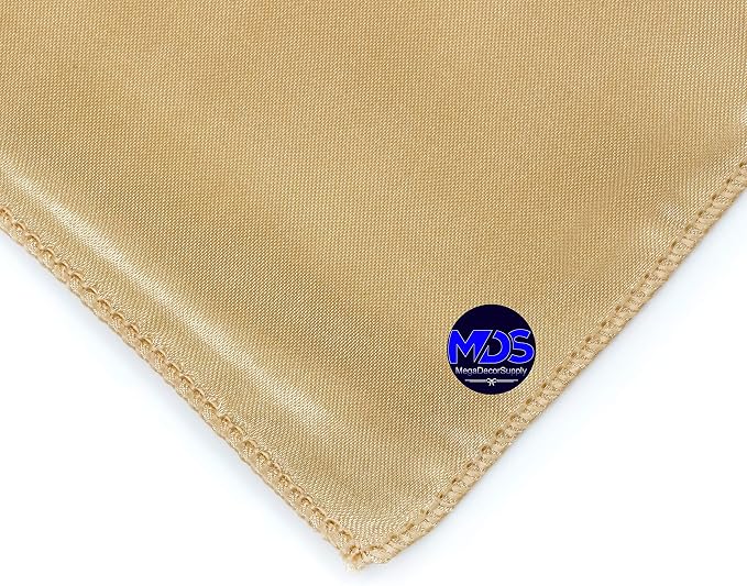 Set of 100 PCS Satin Napkin 12x12 Inch Square, Dinner Table Napkins for Wedding, Bulk Silky Sateen Cloth Napkins for Restaurant Banquet Graduation Birthday Party Decoration - Champagne Gold - Image 3