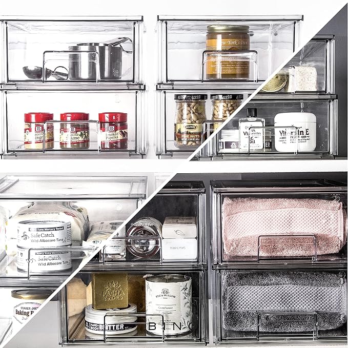 BINO | Stackable Storage Drawers, Small - Clear | THE CRATE COLLECTION | Storage Bins With Drawers | Bathroom Organizers | Under Sink Organizer | Vanity Cabinet Home Organization - Image 2