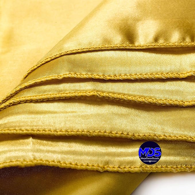 Set of 100 PCS Satin Napkin 12x12 Inch Square, Dinner Table Napkins for Wedding, Bulk Silky Sateen Cloth Napkins for Restaurant Banquet Graduation Birthday Party Decoration - Gold - Image 4