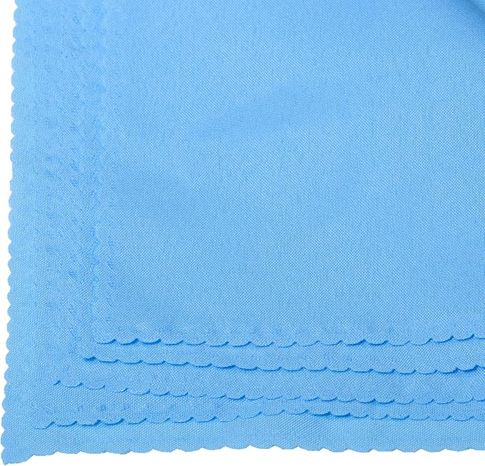 Pack of 25 Polyester Napkins 17 x 17 Inch Square with Scalloped Edge, Plain Washable Reusable Dining Table Cloth Napkin for Wedding Party Banquet Home Restaurant Bistro Decoration - Turquoise - Image 4