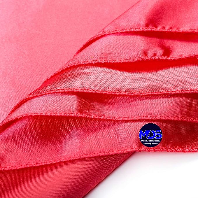 Set of 100 PCS Satin Napkin 12x12 Inch Square, Dinner Table Napkins for Wedding, Bulk Silky Sateen Cloth Napkins for Restaurant Banquet Graduation Birthday Party Decoration - Coral - Image 4