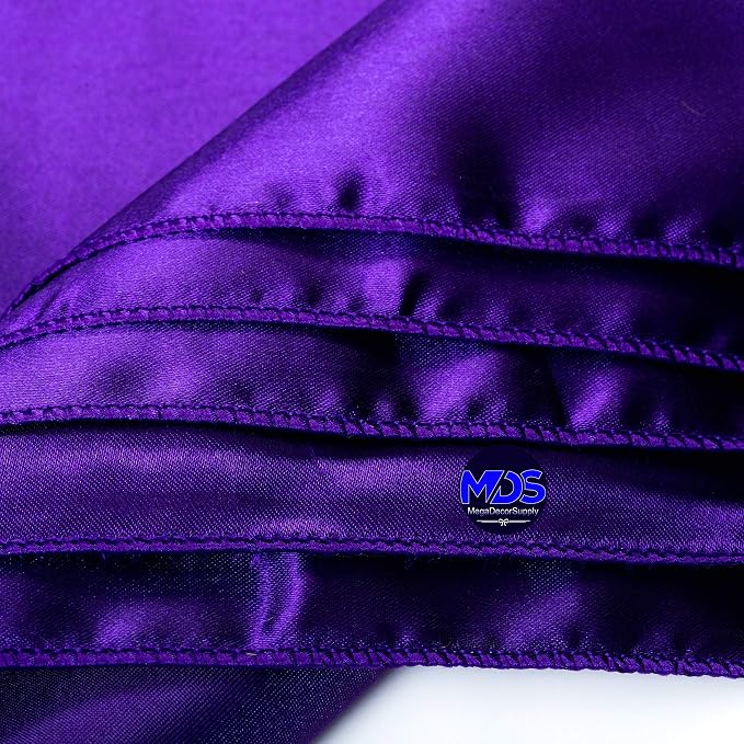 Set of 100 PCS Satin Napkin 12x12 Inch Square, Dinner Table Napkins for Wedding, Bulk Silky Sateen Cloth Napkins for Restaurant Banquet Graduation Birthday Party Decoration - Purple - Image 4