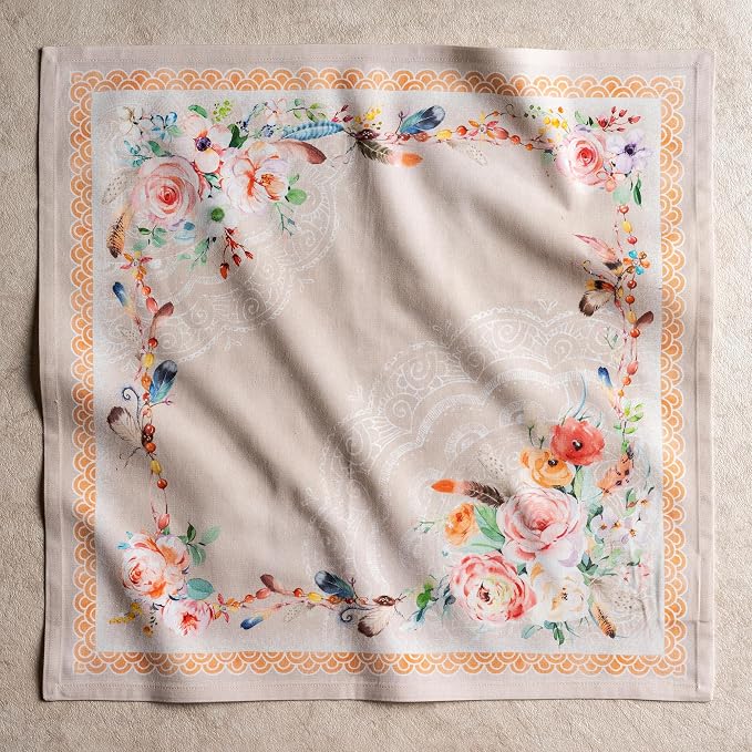 Maison d' Hermine Cloth Napkins Set of 4 Reusable 100% Cotton (20" x 20") | Everyday Square Napkins Cloth Washable Dinner Party Wedding Restaurant Hotel Kitchen Spring Summer - Ibiza - Beige - Image 8