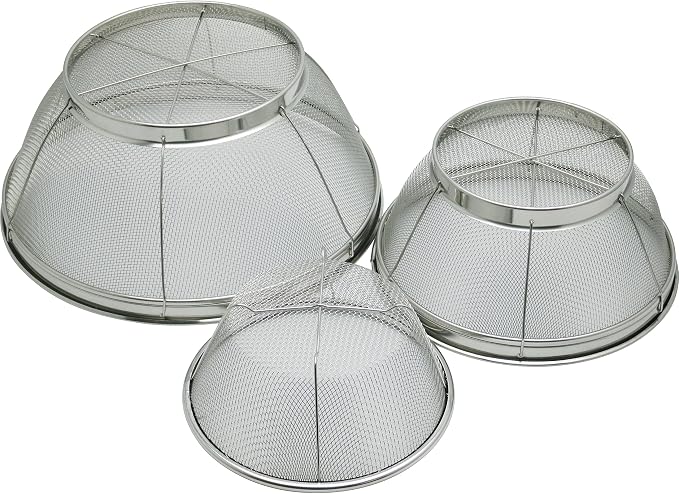 Wahei Freiz KR-8273 Strainer Set of 3 Strainers, 5.5, 7.1, 9.4 inches (14, 18, 24 cm), Stainless Steel - Image 4
