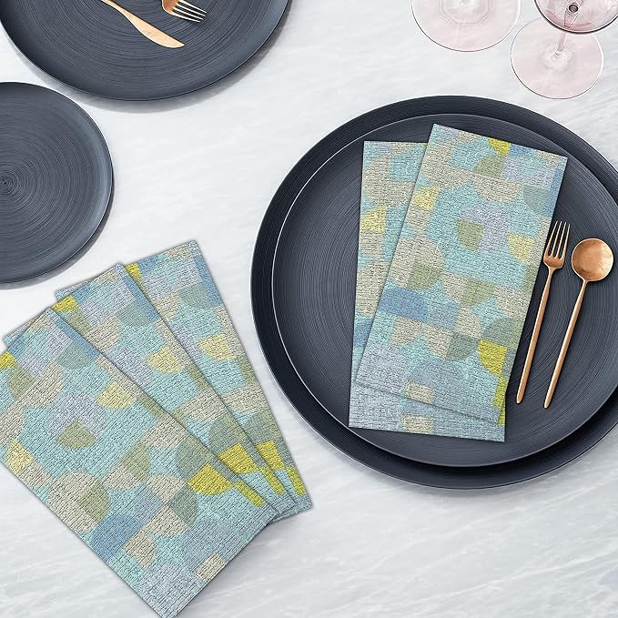 RUVANTI Cloth Napkins Set of 6 Cotton 100%, 18x18 Inches Napkins Cloth Washable, Soft, Absorbent. Cotton Napkins for Parties, Christmas, Thanksgiving, Weddings, Dinner Napkins Cloth - Quarterly - Image 8