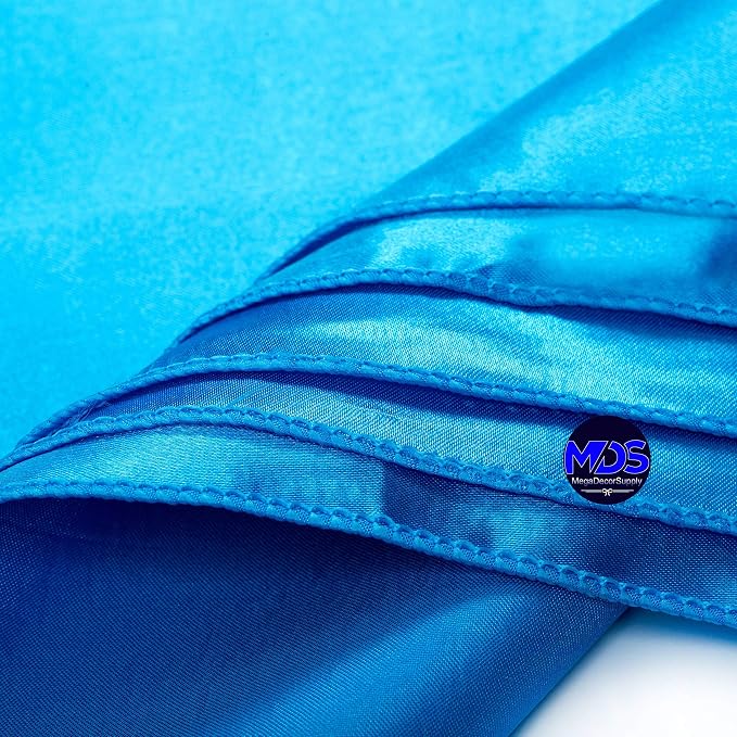 Set of 100 PCS Satin Napkin 12x12 Inch Square, Dinner Table Napkins for Wedding, Bulk Silky Sateen Cloth Napkins for Restaurant Banquet Graduation Birthday Party Decoration - Blue - Image 4