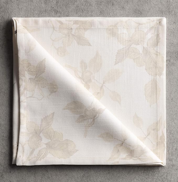 Maison d' Hermine Cloth Napkins Set of 4 Reusable 100% Cotton (20" x 20") | Everyday Square Napkins Cloth Washable Dinner Wedding Restaurant Hotel Kitchen Thanksgiving Christmas - Equinoxe - Beige - Image 9