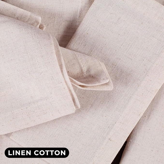 Linen Flax Cotton Cloth Dinner Napkins Set of 12 – 18x18 | Natural Reusable Fabric Napkins For Weddings, parties, Dinners & Table Décor – Elegant & Durable - Image 2