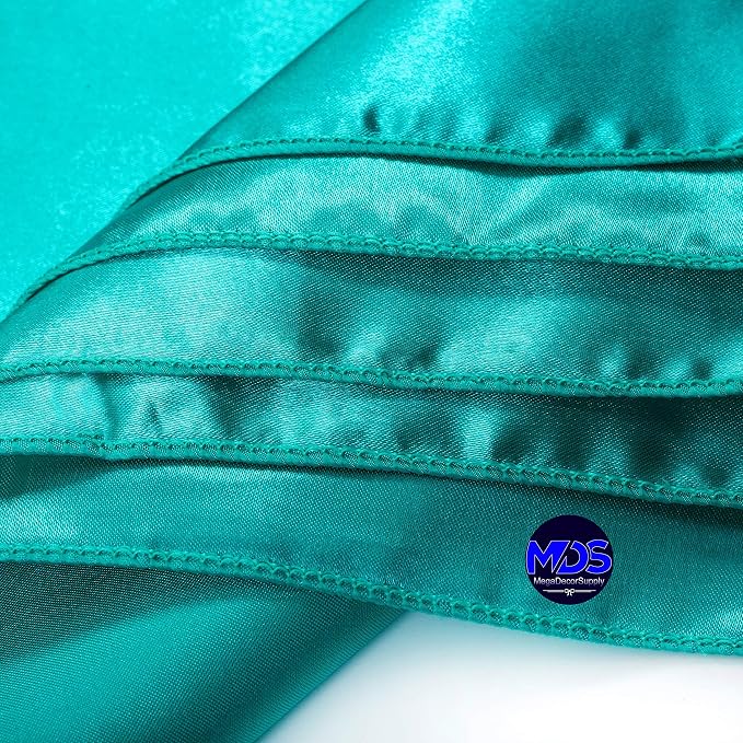 Set of 100 PCS Satin Napkin 12x12 Inch Square, Dinner Table Napkins for Wedding, Bulk Silky Sateen Cloth Napkins for Restaurant Banquet Graduation Birthday Party Decoration - Teal - Image 4