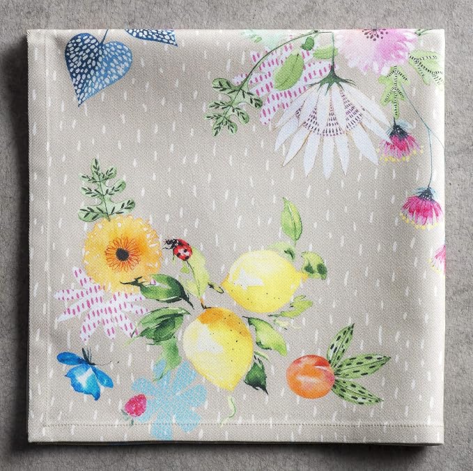 Maison d' Hermine Jardin D’ETE - Fog Bundle Set 100% Cotton Set of 4 Napkins (20 Inch by 20 Inch) and Set of 4 Place Mats (13 Inch by 19 Inch) - Image 3