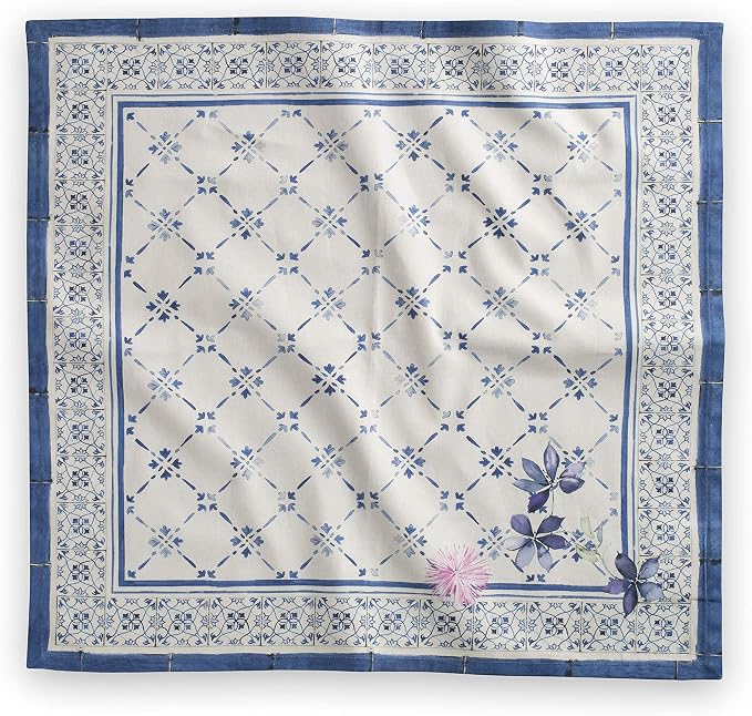 Maison d' Hermine Faience Bundle Set 100% Cotton Set of 4 Napkins (20 Inch by 20 Inch) and Set of 4 Place Mats (13 Inch by 19 Inch) - Image 2