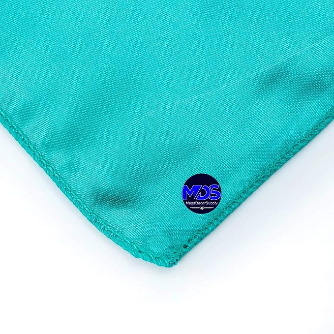 Set of 100 PCS Satin Napkin 12x12 Inch Square, Dinner Table Napkins for Wedding, Bulk Silky Sateen Cloth Napkins for Restaurant Banquet Graduation Birthday Party Decoration - Teal - Image 3